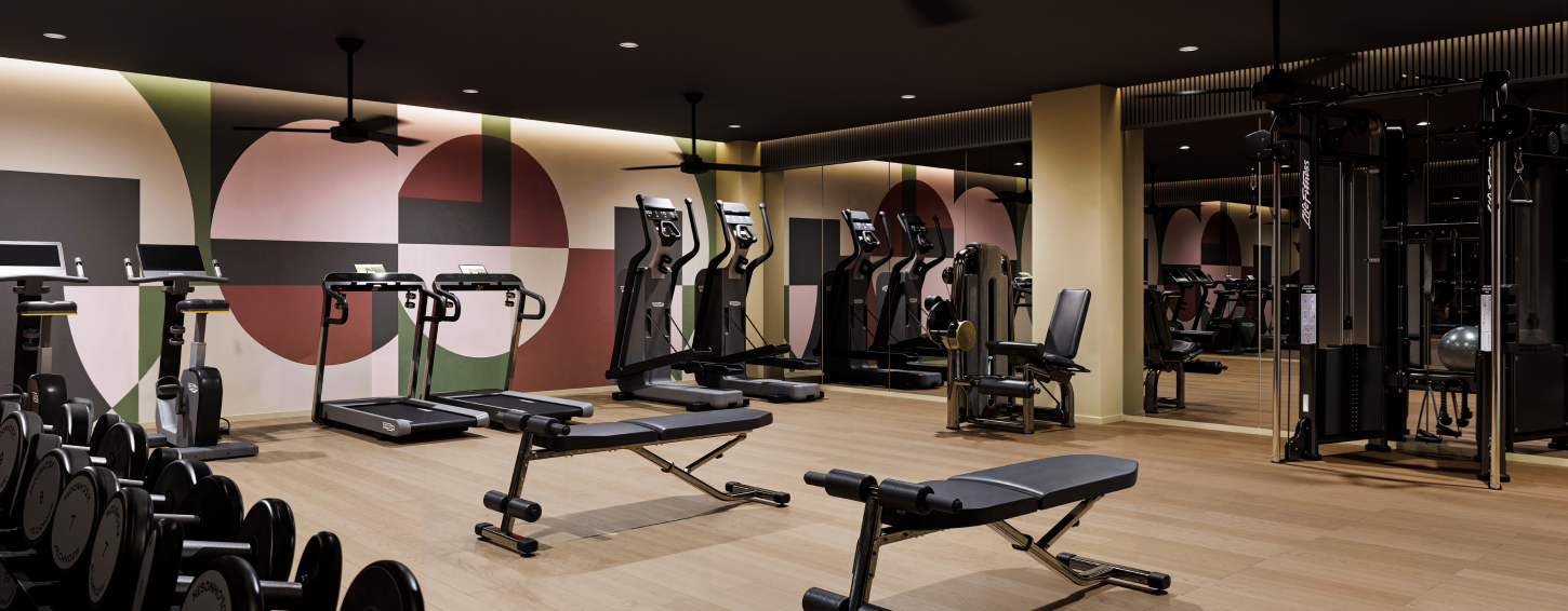 A WELL-EQUIPPED FITNESS STUDIO MAKES EVERYDAY MOVEMENT PART OF THE ROUTINE